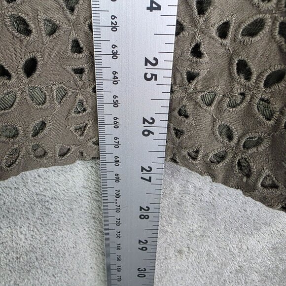 Womens Francescas Harper Olive Green Utility Jacket Lace Cutout Full Zip Size L - Picture 9 of 10